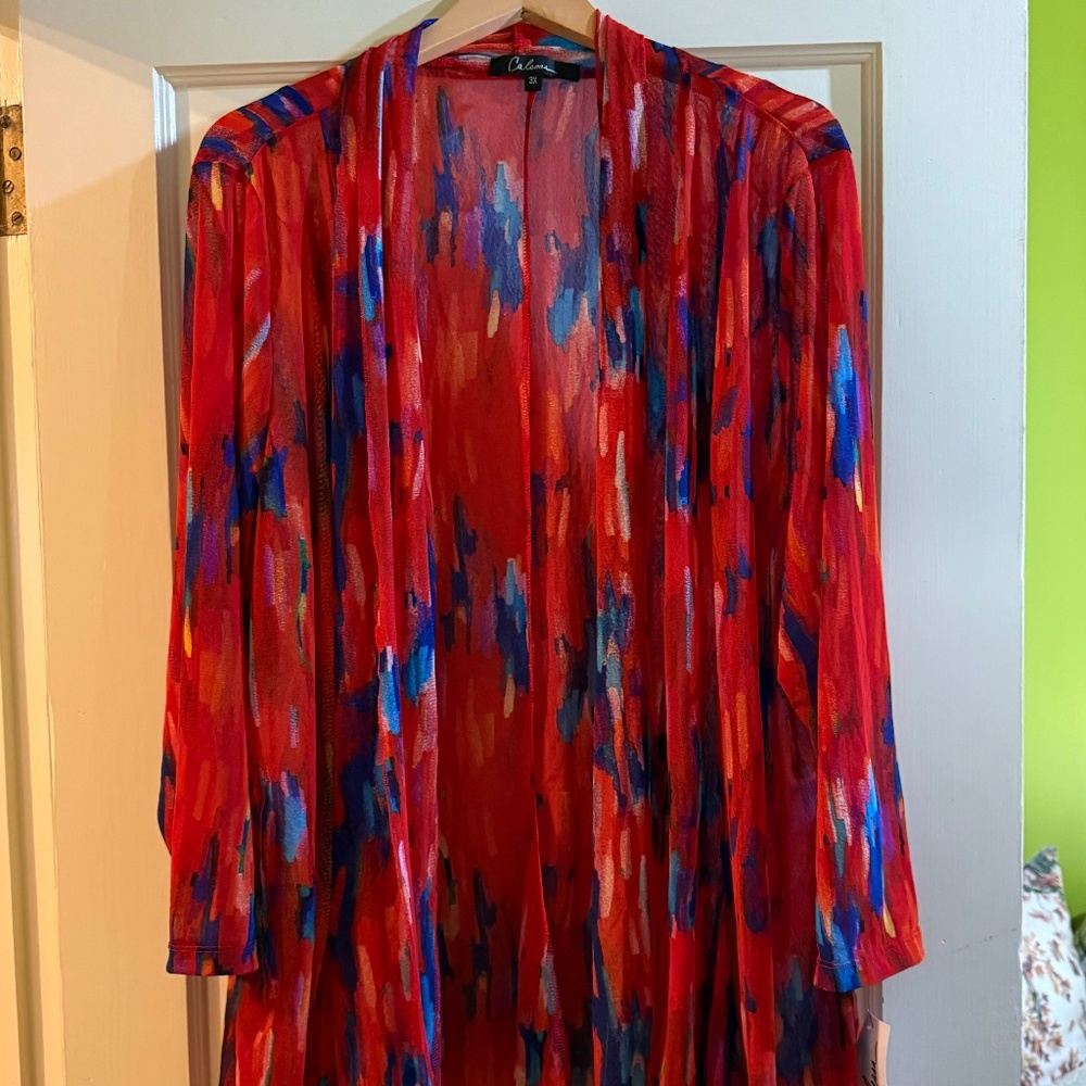 SOLD NWT 3X Calessa Sheer Multicolor Kimono Jacket